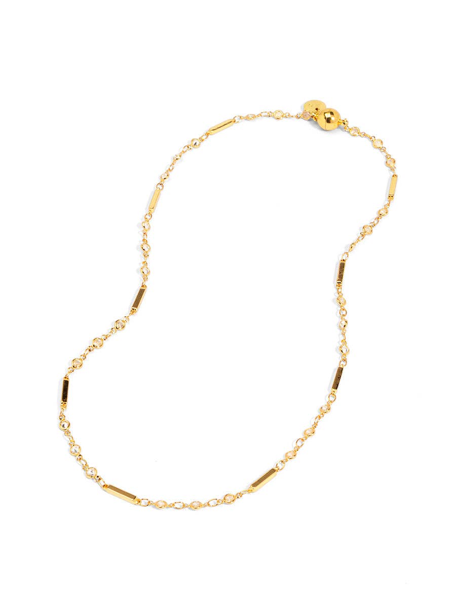 Skinny Crystal Layer Magnet Necklace