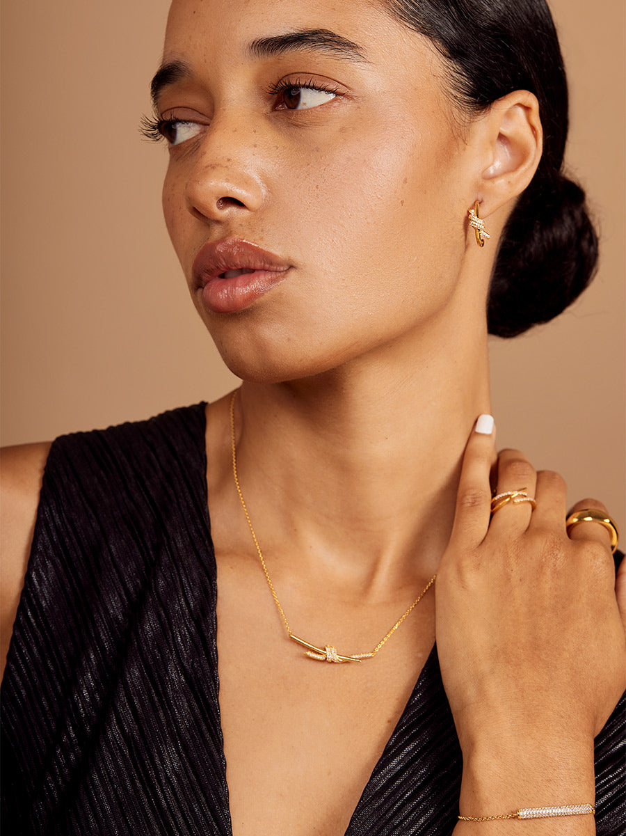 Rho Pave Knotted Necklace