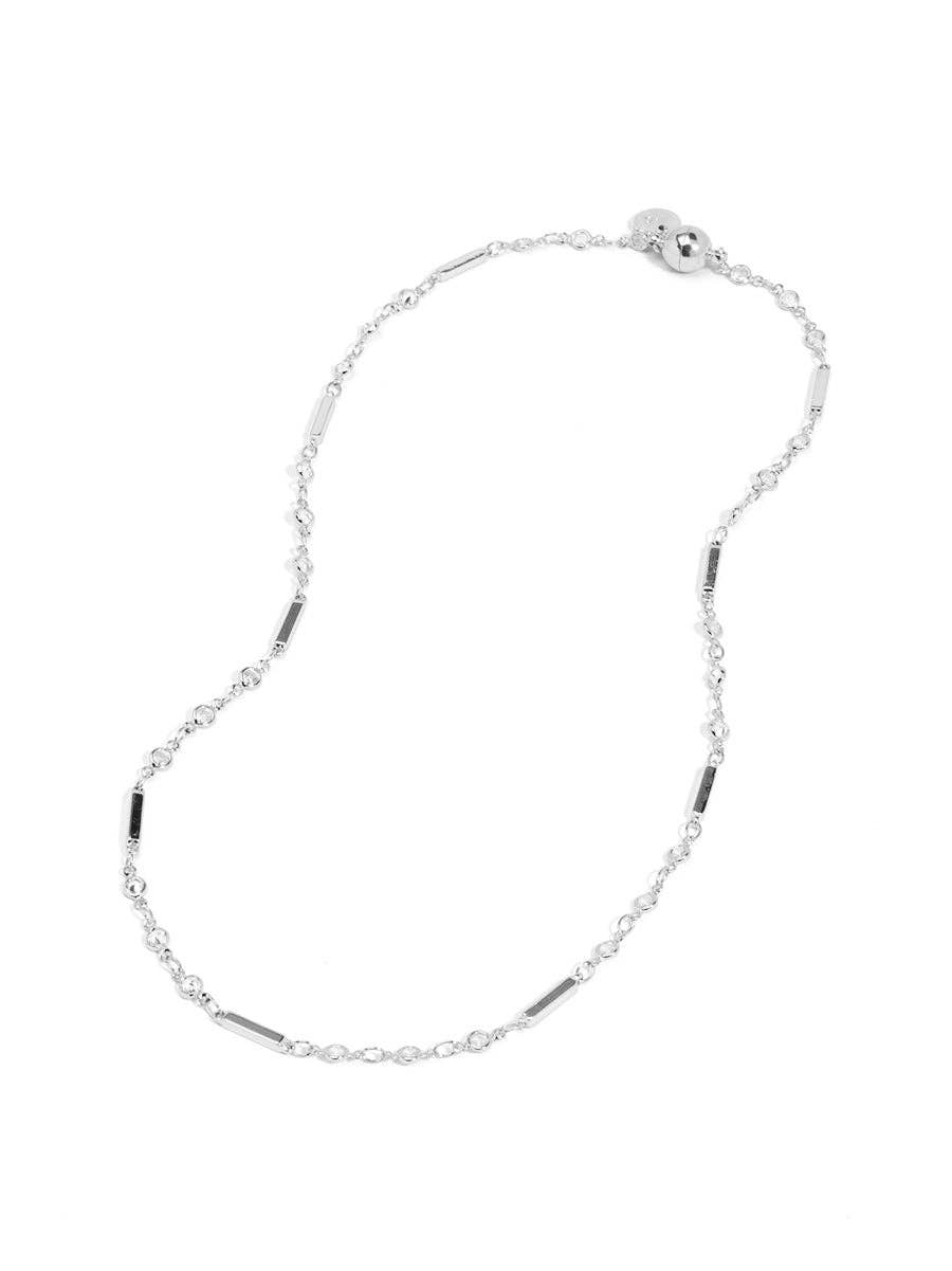 Skinny Crystal Layer Magnet Necklace
